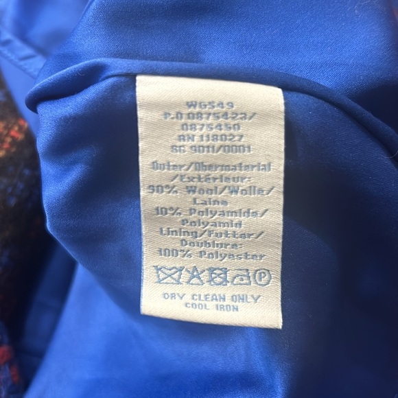 Boden A-Line Skirt Womens Wool Tweed Boucle Houndstooth Blue Red US 2R - Picture 7 of 10